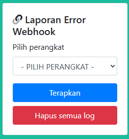 Log error webhook